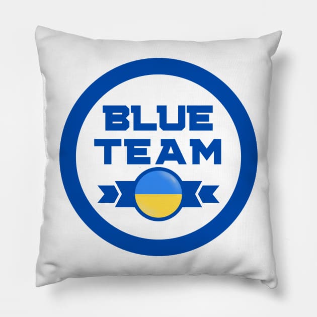 Cybersecurity Blue Team Ukraine Gamification Badge CTF Pillow by FSEstyle