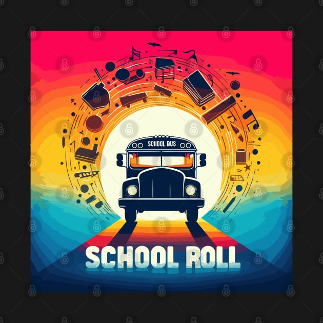 Silhouette Of A School Bus, School Roll by Vehicles-Art