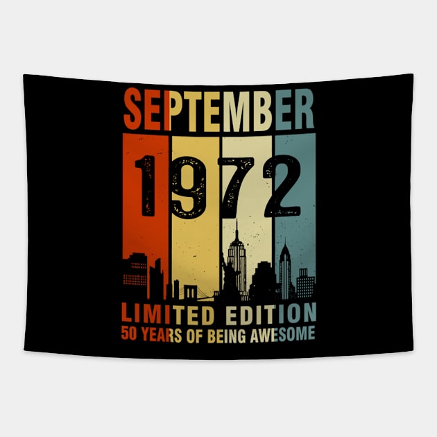 September 1972 Limited Edition 50 Years Of Being Awesome Tapestry by tasmarashad