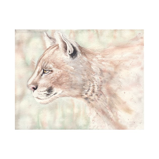 Mountain Lion Watercolor by Jarrodjvandenberg