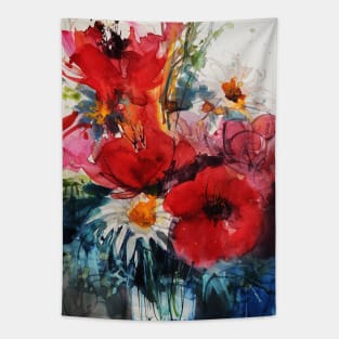 Loose Floral Watercolor #02 Tapestry