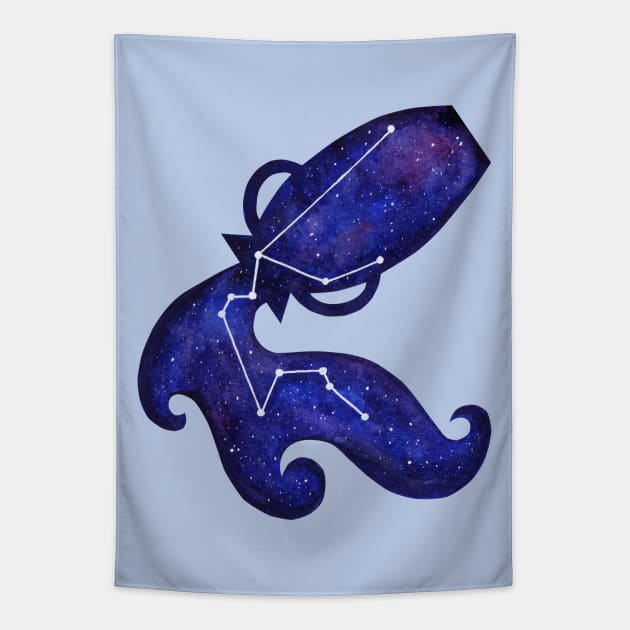 Astrological sign Aquarius constellation Tapestry by Savousepate