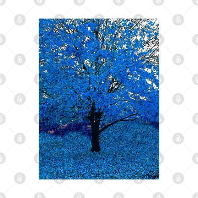 Blue Tree Abstract by Overthetopsm