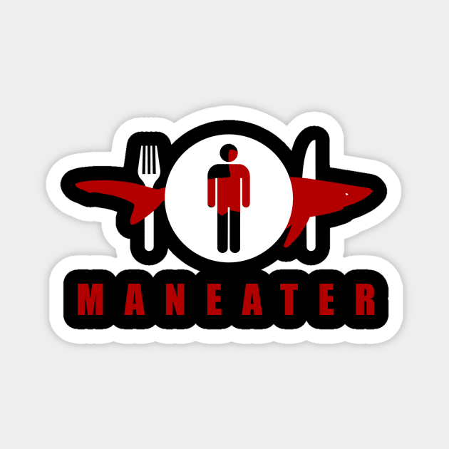 Maneater Fork and Knife Magnet by dogeandpepe