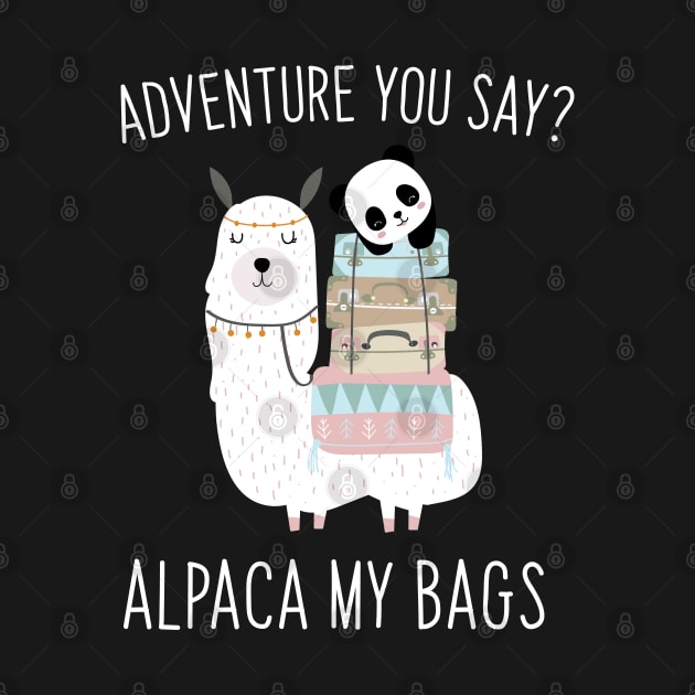 Alpaca  (I'll Pack) My Bags Cute Panda Play on Words by DesIndie