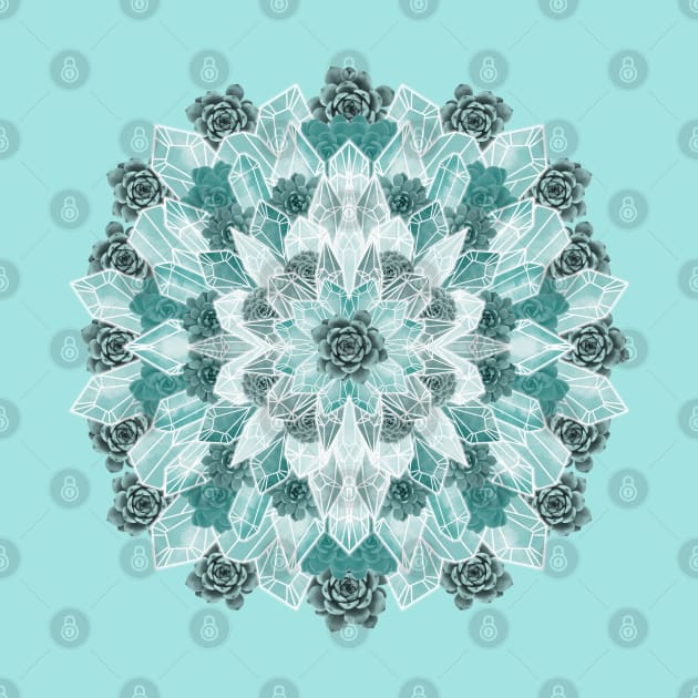 Crystals Succulents Mandala MINT GREEN by PrintablesPassions