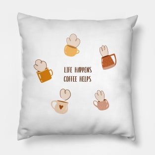 Coffee Helps Illustration Pillow