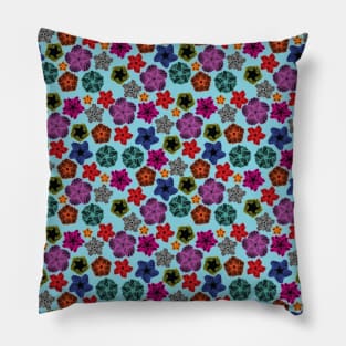 Rainbow Spirograph Stars Pillow