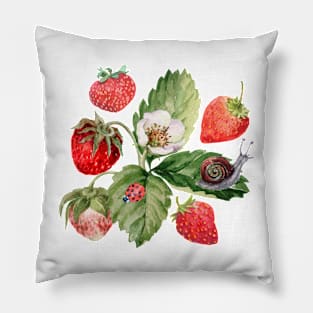 Vintage Strawberry Garden Pillow