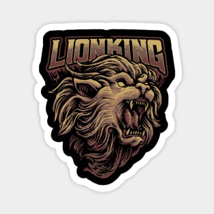 lion wild king head illustration Magnet