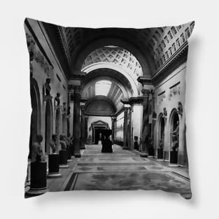 Gallery Museum with Greek art Roman Sculptures Pillow