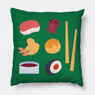 Hand Drawn Japan Food Illustration Pillow
