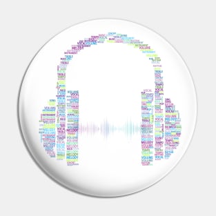 Music Headphones Word Cloud Pin