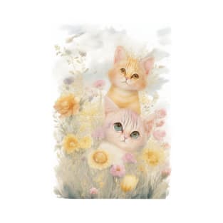 Yellow Cats in the Flower Garden T-Shirt