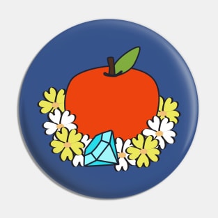 Fairy Tale Snow White Apple and Flowers Icon Pin