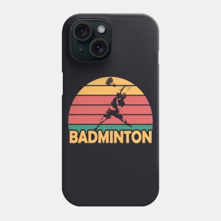 Retro Badminton Shirts Shuttlecock Player Gift Phone Case