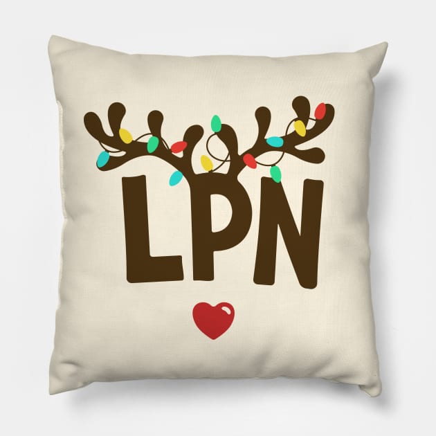 LPN Nurse Christmas Pillow by JunThara