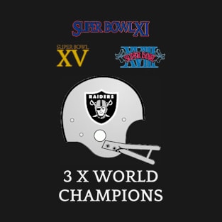 3 X World Champions Raiders T-Shirt