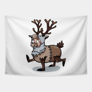 Furry Friends in a Cute Fluffy Reindeer Onesie Tapestry