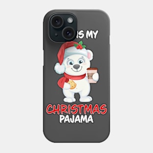 This Is My Christmas Pajama Polar Bear Coffee And Cookie Family Matching Christmas Pajama Costume Gift Phone Case