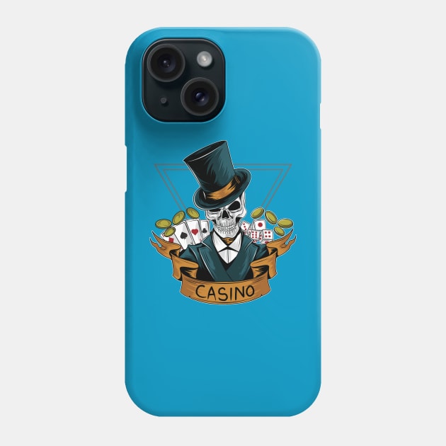 SKELETON CASINO Phone Case by designtshirtcity