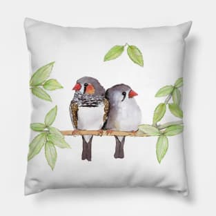 Sweet couple of zebra finches Pillow