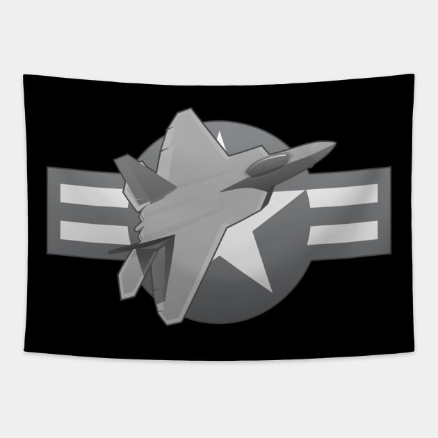 F-22 Raptor Military Fighter Jet Tapestry by hobrath