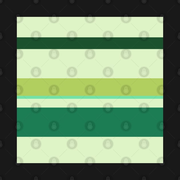 A cool transfusion of Salem, Medium Aquamarine, Tea Green, Cal Poly Pomona Green and June Bud stripes. - Sociable Stripes by Sociable Stripes