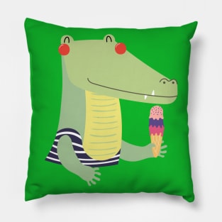 Croco in summer Pillow