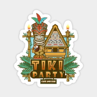 Tiki Party Art Drawing Illustration Magnet