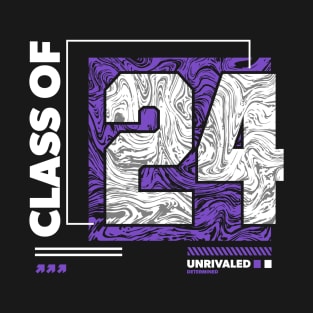 Class of 2024 Urban Streetwear // Graduation Class of '24 Purple T-Shirt