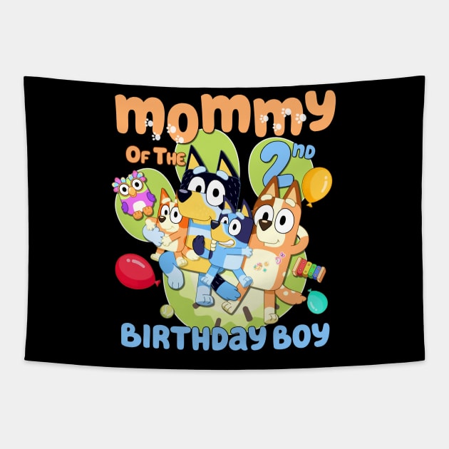 Bluey and Bingo mom happy birthday Tapestry by Justine Nolanz