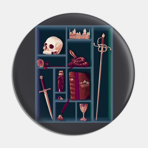 Shakespeare's Curio Cabinet Pin by mamashark17