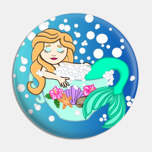 Teacup  Mermaid (blue ombré) Pin by Octopus Cafe