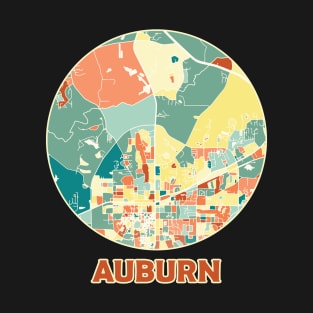 Auburn Alabama map in mozaique colors T-Shirt