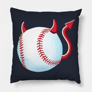 Baseball With Cute Devil Horns Pillow