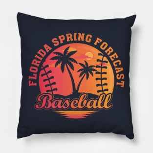 Florida Spring Forecast Baseball Beach Lover Baseball Mom Pillow