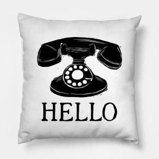 Hello old-school (black version) Pillow