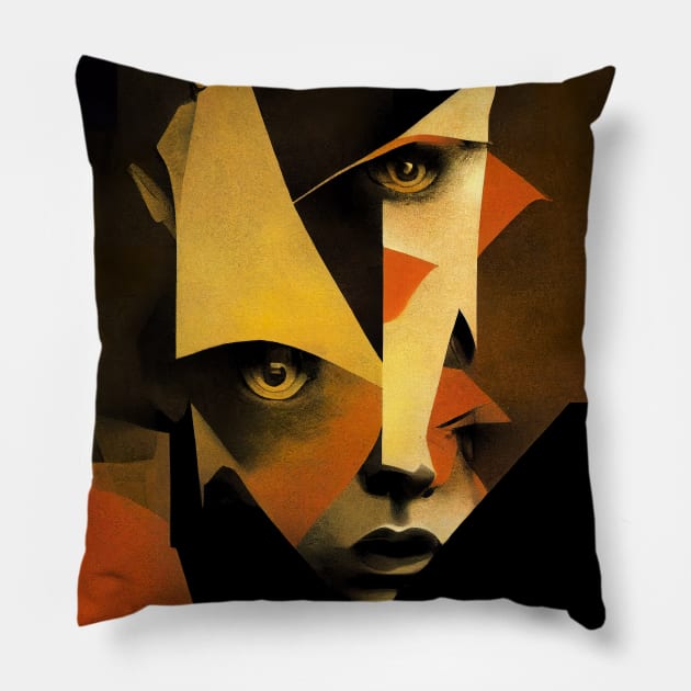 Deco Heads - Metropolis Now - Panopticon - Art of the Future Past - Art Deco Design Pillow by TOYKULT