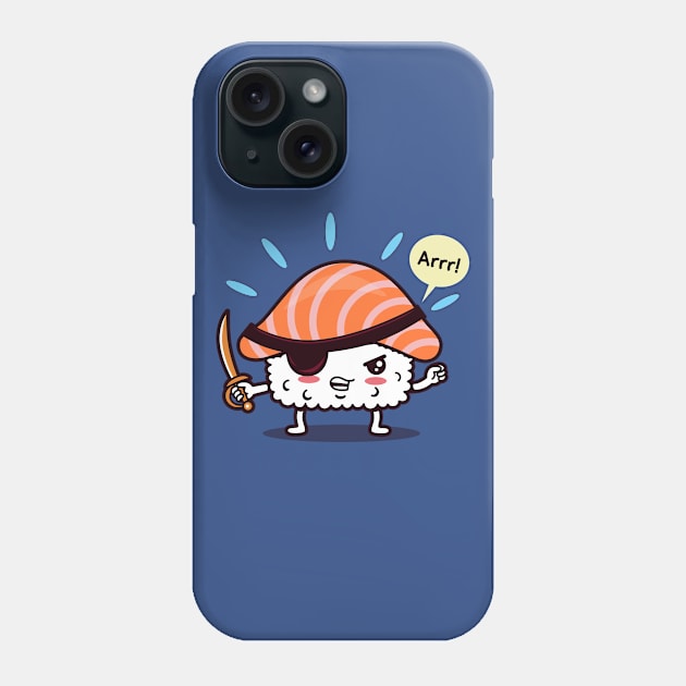 Funny Cute Kawaii Original Pirate Japanese Sushi Cartoon Phone Case by BoggsNicolas