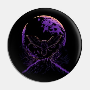 Vibrant Retro Night Owl Pin