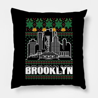 Brooklyn New York Ugly Christmas Pillow