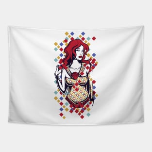 Red-haired Savvy Lady Tapestry