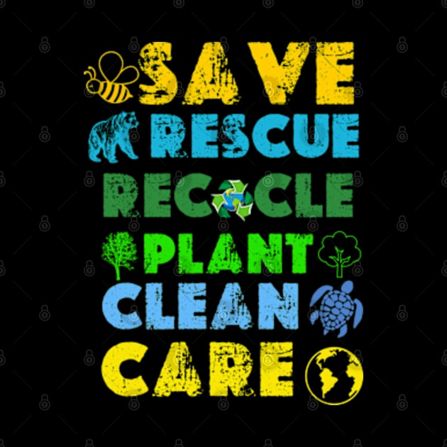 Save Bees Rescue Animals Recycle Plastict Earth Day 2024 by graphicaesthetic ✅