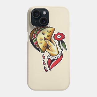 Taco traditional tattoo Phone Case