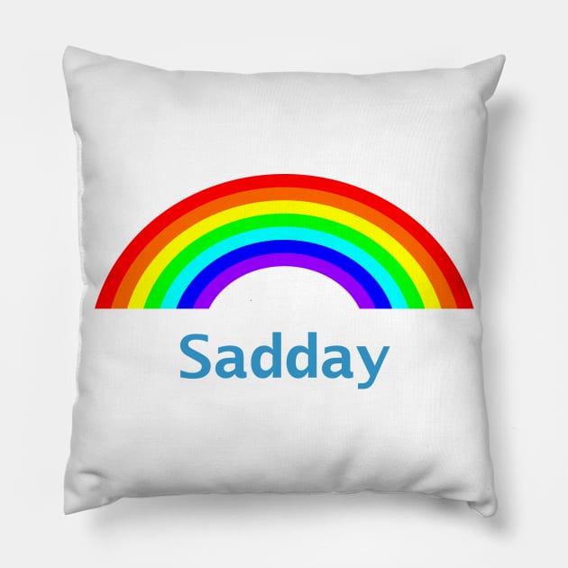 Sad Day Rainbow Pillow by ellenhenryart