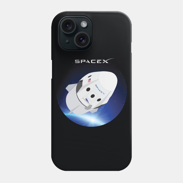 Dragon Crew Space X Phone Case by Bear Tees