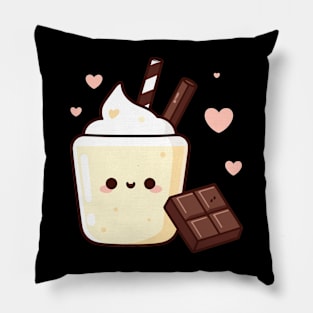 Kawaii Vanilla Milkshake and Chocolate | Kawaii Lover Design | Cute Food Pillow