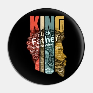 Black King T-Shirt for Boys Men History Month Africa Tribal Pin