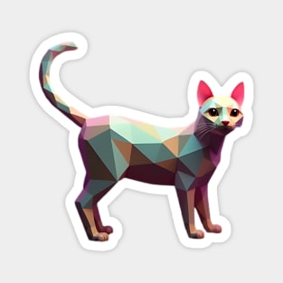 Geometric Cat Art Magnet